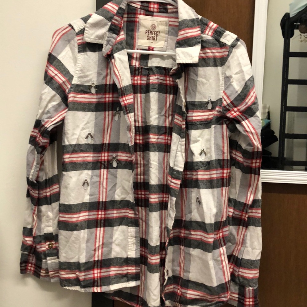 jeweled plaid shirt